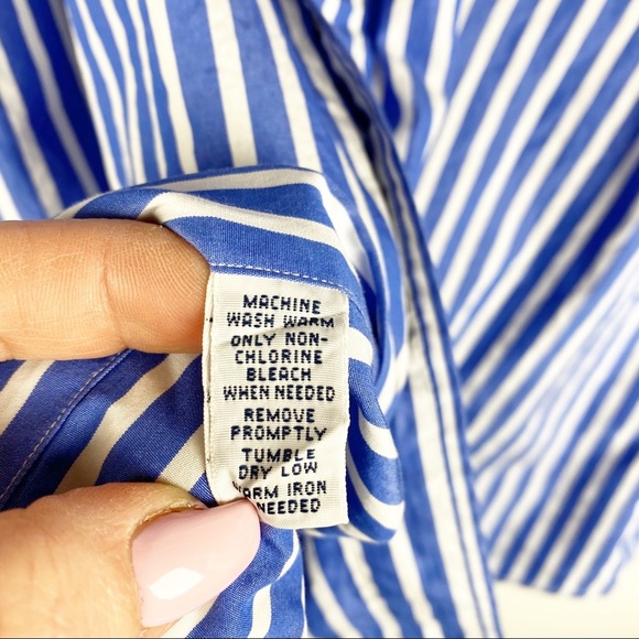 Ralph Lauren Oxford Shirt Custom Fit Striped Blue - Picture 7 of 8